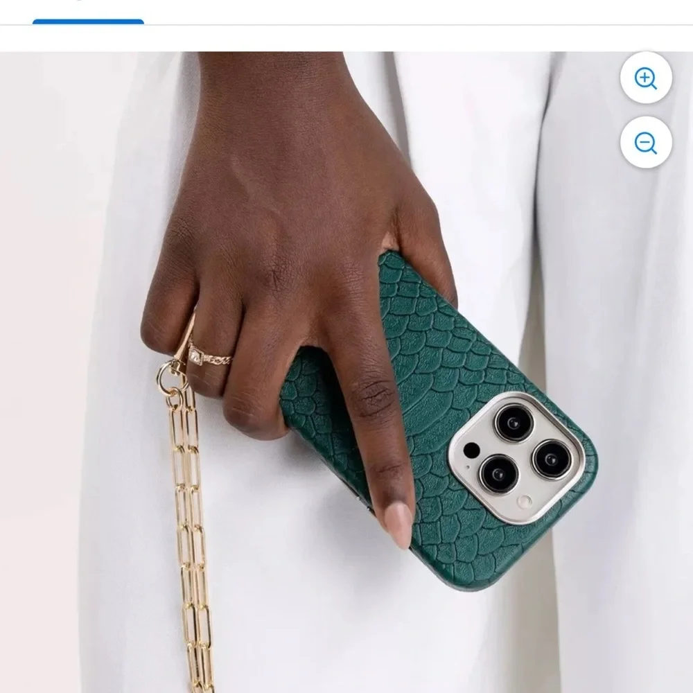NWT Hello Lux iPhone 16 Pro Max Phone Case - Green Croc Wrapped